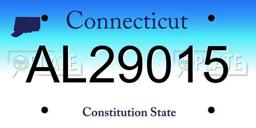 AL29015 Connecticut License Plate