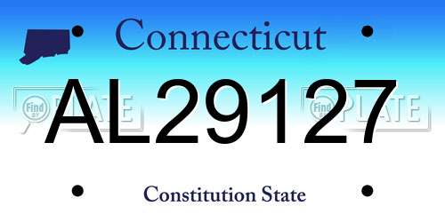 AL29127 Connecticut License Plate