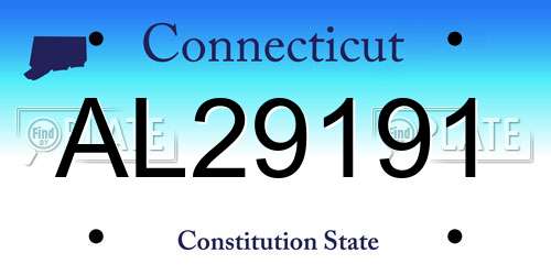AL29191 Connecticut License Plate