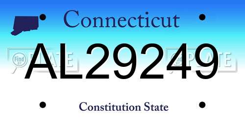 AL29249 Connecticut License Plate