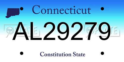 AL29279 Connecticut License Plate