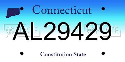 AL29429 Connecticut License Plate