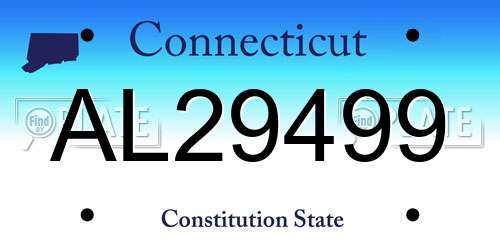 AL29499 Connecticut License Plate