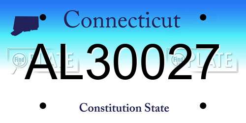 AL30027 Connecticut License Plate