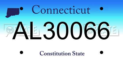AL30066 Connecticut License Plate