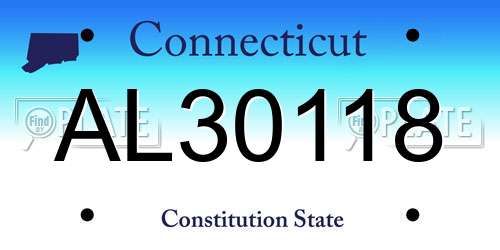 AL30118 Connecticut License Plate