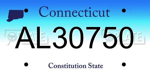 AL30750 Connecticut License Plate