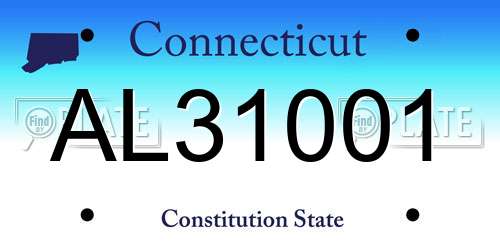 AL31001 Connecticut License Plate