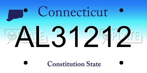 AL31212 Connecticut License Plate
