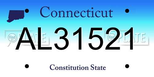 AL31521 Connecticut License Plate