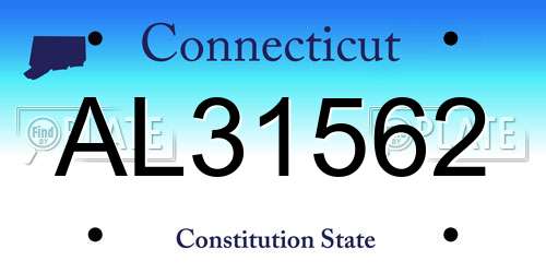 AL31562 Connecticut License Plate