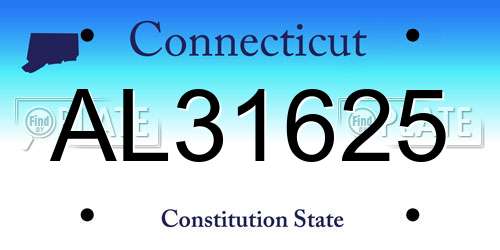 AL31625 Connecticut License Plate