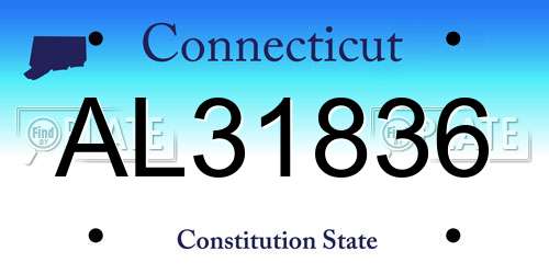 AL31836 Connecticut License Plate