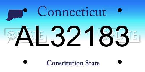 AL32183 Connecticut License Plate