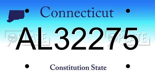 AL32275 Connecticut License Plate