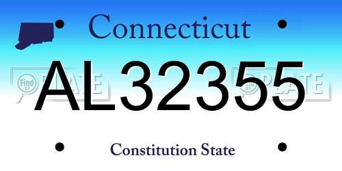 AL32355 Connecticut License Plate