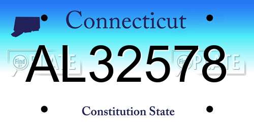 AL32578 Connecticut License Plate