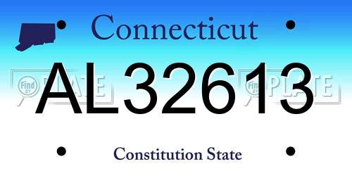 AL32613 Connecticut License Plate