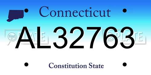 AL32763 Connecticut License Plate