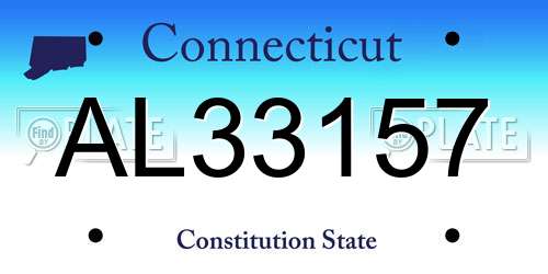 AL33157 Connecticut License Plate