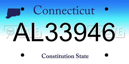 AL33946 Connecticut License Plate