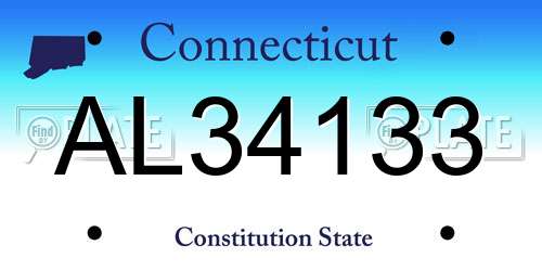 AL34133 Connecticut License Plate