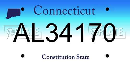 AL34170 Connecticut License Plate