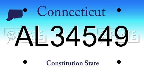 AL34549 Connecticut License Plate