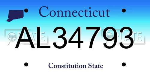AL34793 Connecticut License Plate