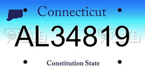 AL34819 Connecticut License Plate