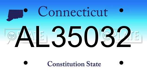AL35032 Connecticut License Plate