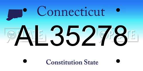 AL35278 Connecticut License Plate