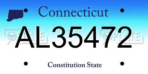 AL35472 Connecticut License Plate