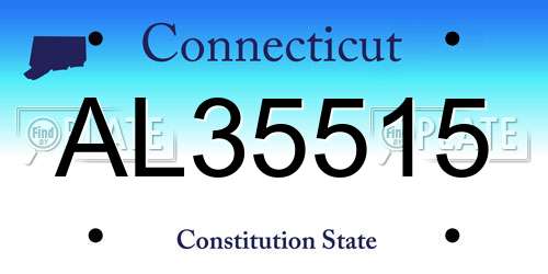 AL35515 Connecticut License Plate