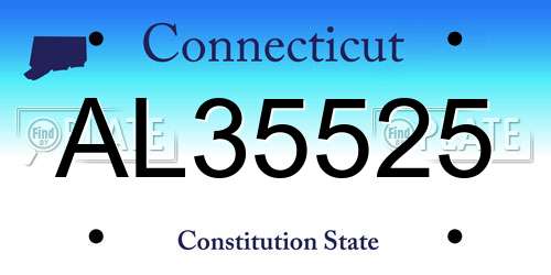 AL35525 Connecticut License Plate