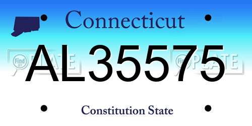 AL35575 Connecticut License Plate