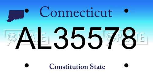AL35578 Connecticut License Plate