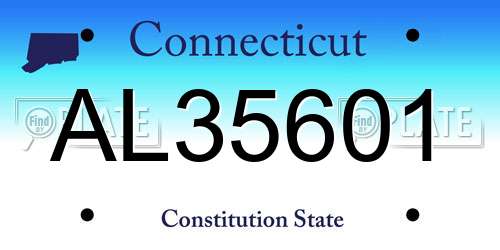 AL35601 Connecticut License Plate