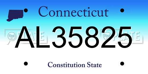 AL35825 Connecticut License Plate