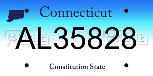AL35828 Connecticut License Plate