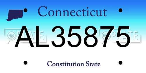 AL35875 Connecticut License Plate