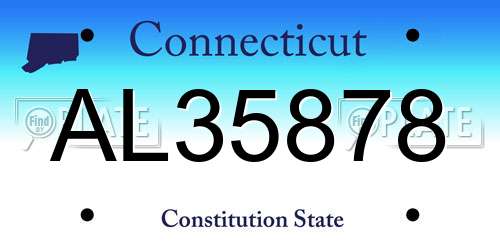 AL35878 Connecticut License Plate