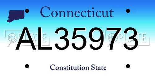 AL35973 Connecticut License Plate