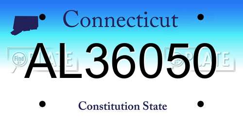 AL36050 Connecticut License Plate