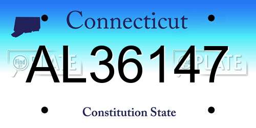 AL36147 Connecticut License Plate