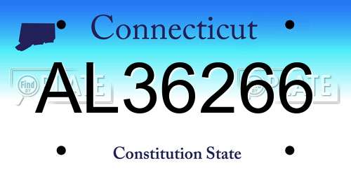 AL36266 Connecticut License Plate