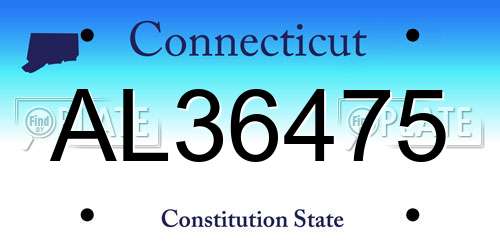 AL36475 Connecticut License Plate