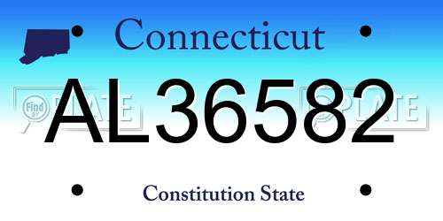 AL36582 Connecticut License Plate