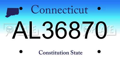 AL36870 Connecticut License Plate
