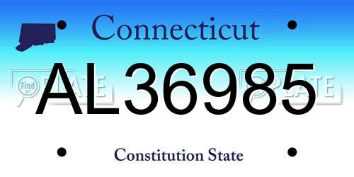 AL36985 Connecticut License Plate
